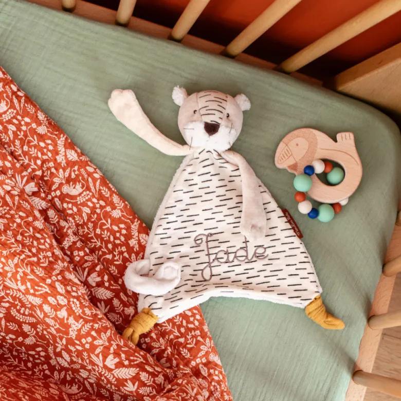 Moulin Roty Security Blanket, Baboo the Tiger 27 cm - La forêt Mawa