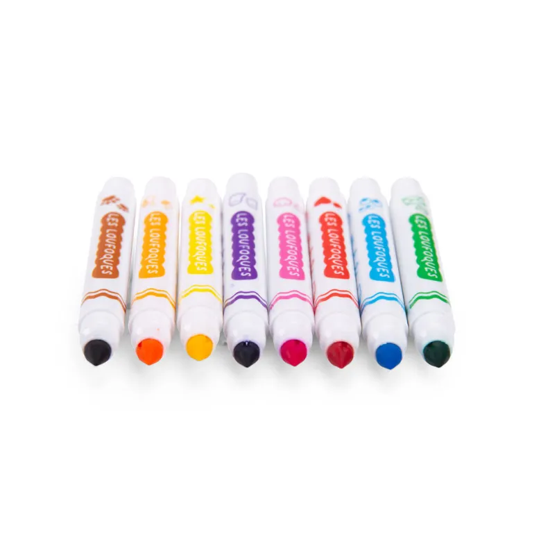 Moulin Roty Set of 8 Stamp Pens, Les Loufoques