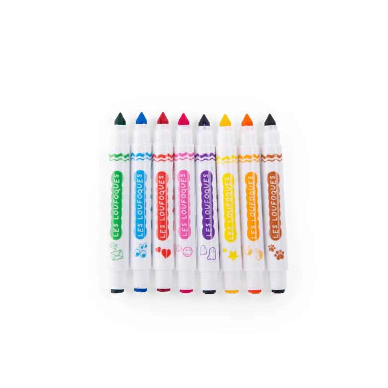 Moulin Roty Set of 8 Stamp Pens, Les Loufoques