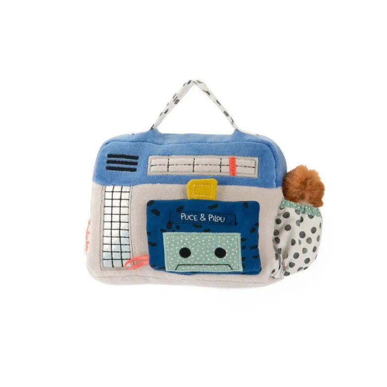 Moulin Roty Soft Toy with Wind-up Music, Radio 22 cm – Puce & Pilou