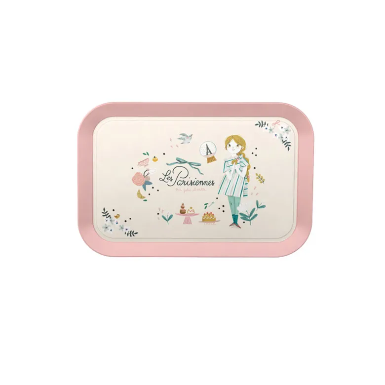 Moulin Roty Suitcase with Tea Set, 14 Pieces - Les Parisiennes