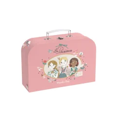 Moulin Roty Suitcase with Tea Set, 14 Pieces - Les Parisiennes