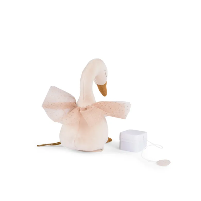 Moulin Roty Swan Musical Plush Toy with Pull Cord – La Petite Ecole de Danse
