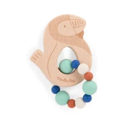 Moulin Roty Teether Ring Rattle, Hornbill - La forêt Mawa