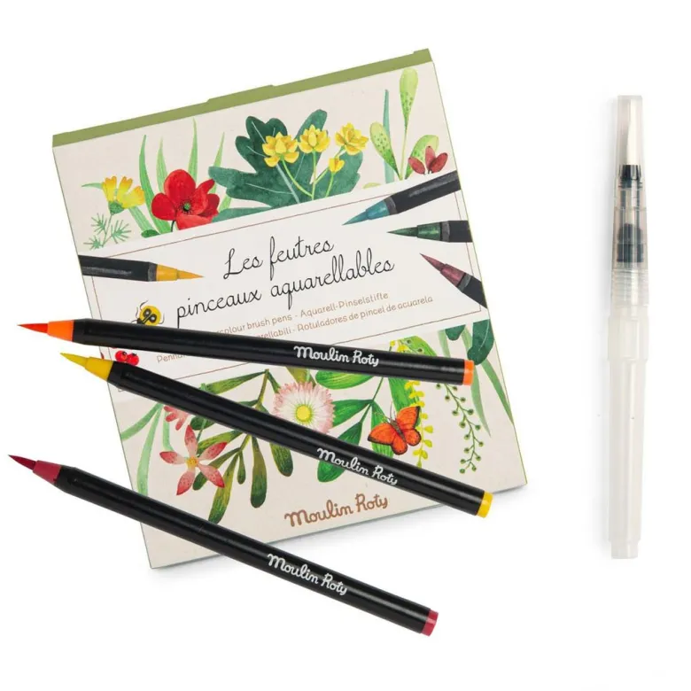 Moulin Roty Watercolor Brush Markers 12 pcs - Le Jardin du Moulin