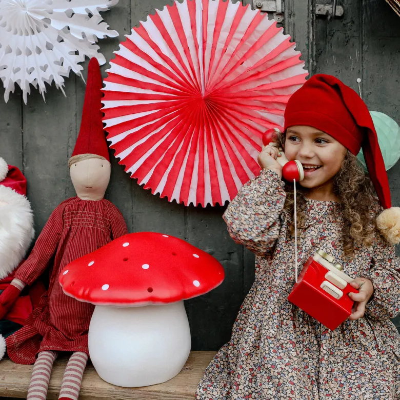 Mushroom Lamp, Medium Toadstool - Red