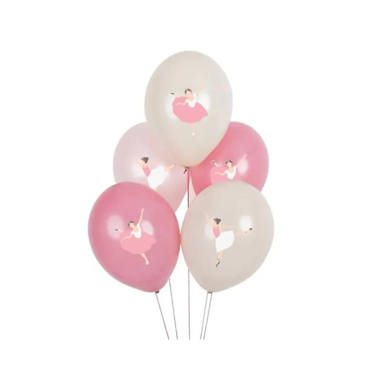 My Little Day Balloons, Printed Balloons, Set of 5 Ballerina