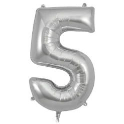 My Little Day, Giant Foil Balloon in Numbers, Silver - 0-9