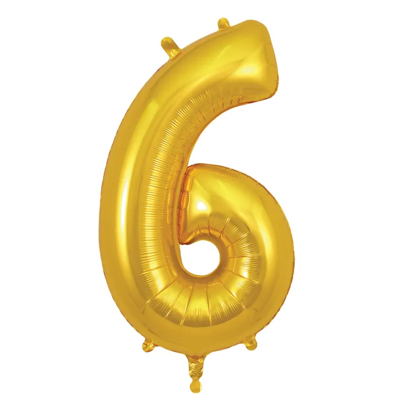 My Little Day, Giant Foil Number Balloon, Gold - 0-9