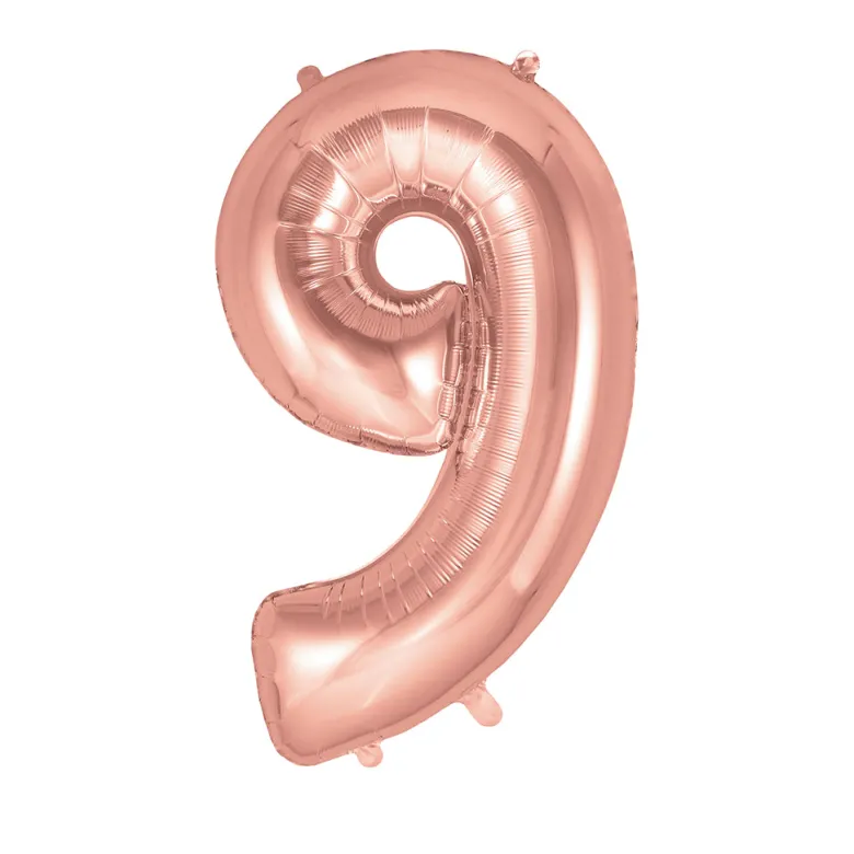 My Little Day, Giant Foil Number Balloons, Rose Gold - 0-9