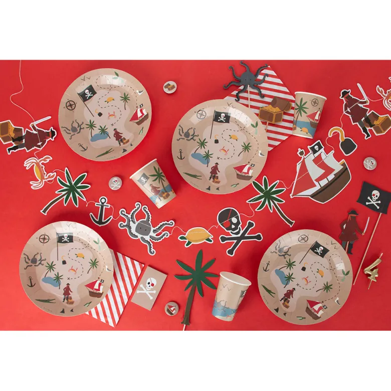 My Little Day Paper Plates, Set of 8, Pirate Theme