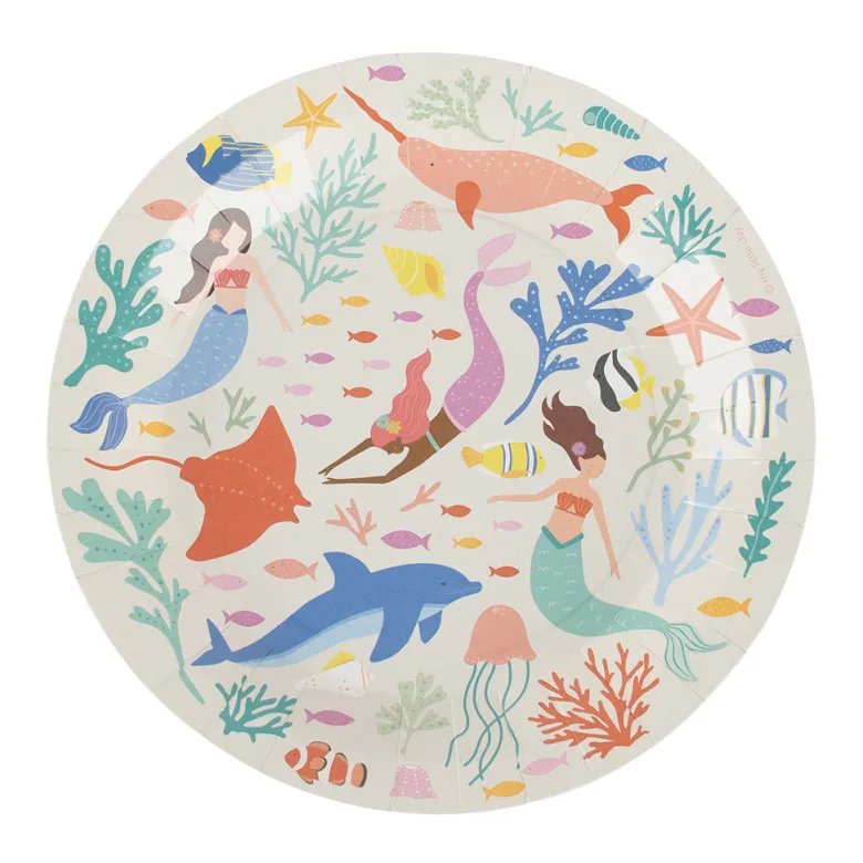 My Little Day Paper Plates, Mermaid - Set of 8