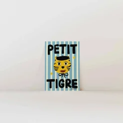 Nephthys Illustrated Poster, Petit Tigre, Blue - A4