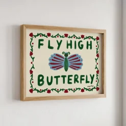 Nephthys Illustrated Poster, Fly High Butterfly - A4