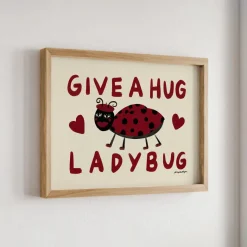 Nephthys Illustrated Poster, Give a Hug Ladybug - A4