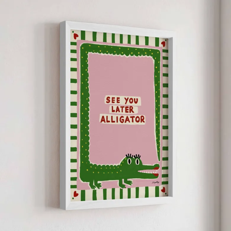 Nephthys Illustrated Poster, See You Later Alligator - A4