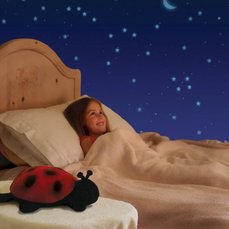 Night Lamp Creating a Starry Sky, Ladybug - Red