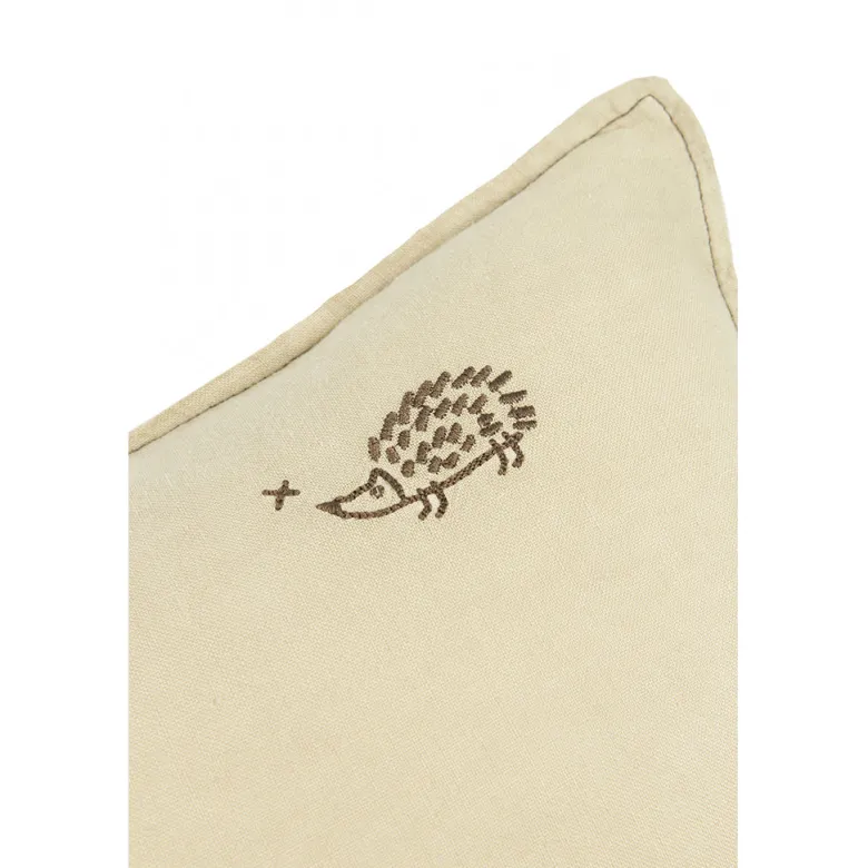 Nobodinoz Cushion, Washed French Linen, 50 x 30 cm - Green Tea