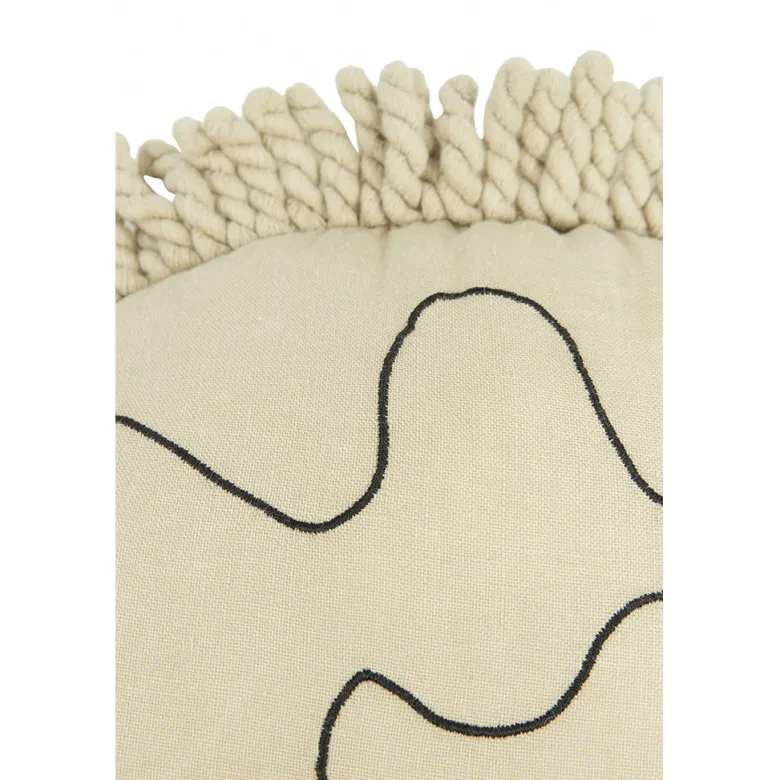 Nobodinoz Enzo Hedgehog Pillow, Washed Linen, Green Tea