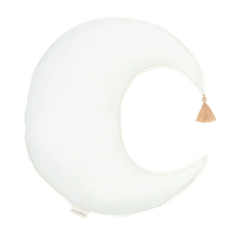 Nobodinoz Moon Cushion, Washed French Linen - Off White