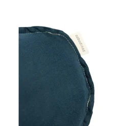 Nobodinoz Sky Cushion, Washed French Linen, Bird Embroidery - Deep Blue