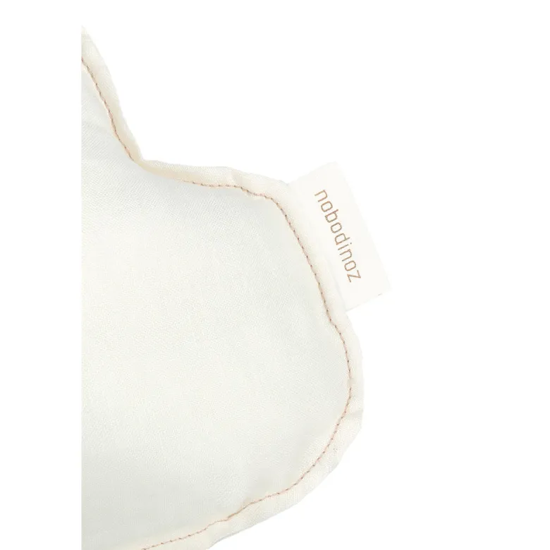 Nobodinoz Sky Pillow, Washed French Linen with Embroidered Birds – Off White