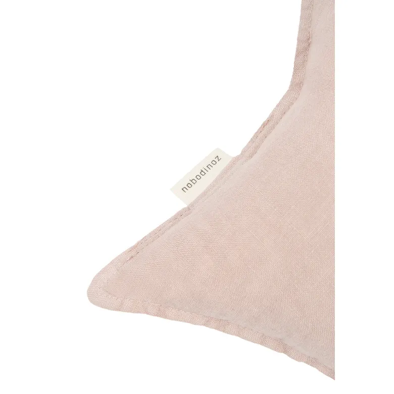 Nobodinoz Star Cushion, Washed French Linen - Mauve Pink