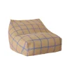 Nobodinoz Vibes armchair sækkestol, Brown blue windowpane