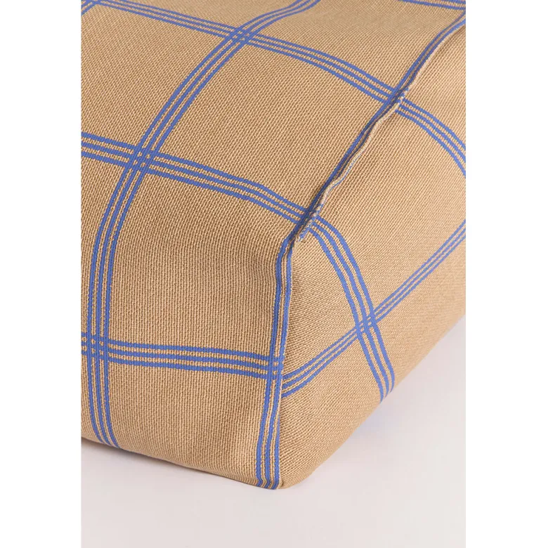 Nobodinoz Vibes armchair sækkestol, Brown blue windowpane