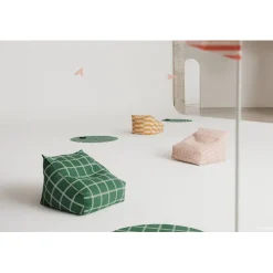 Nobodinoz Vibes armchair sækkestol, Green white windowpane