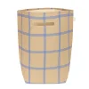 Nobodinoz Vibes Storage Basket, Large - Brown Blue Windowpane