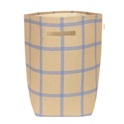 Nobodinoz Vibes Storage Basket, Large - Brown Blue Windowpane