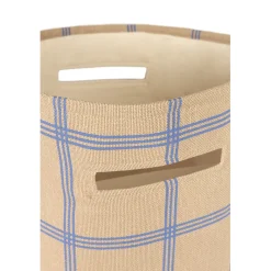 Nobodinoz Vibes Storage Basket, Large - Brown Blue Windowpane