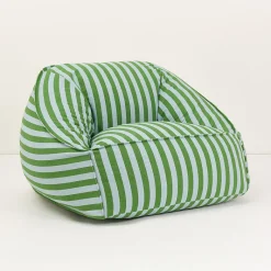 Nobodinoz Ziggy armchair, sækkestol - Green blue stripes