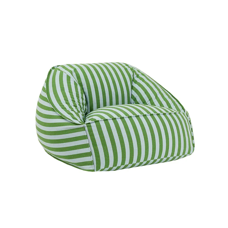 Nobodinoz Ziggy armchair, sækkestol - Green blue stripes