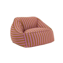 Nobodinoz Ziggy armchair, sækkestol - Pink curry stripes