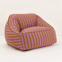 Nobodinoz Ziggy armchair, sækkestol - Pink curry stripes