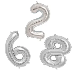Northstar Balloons, Extra Large Silver Foil Number Balloons - 0-9