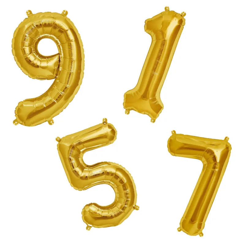 Northstar Balloons, Gold Foil Number Balloon - 0-9