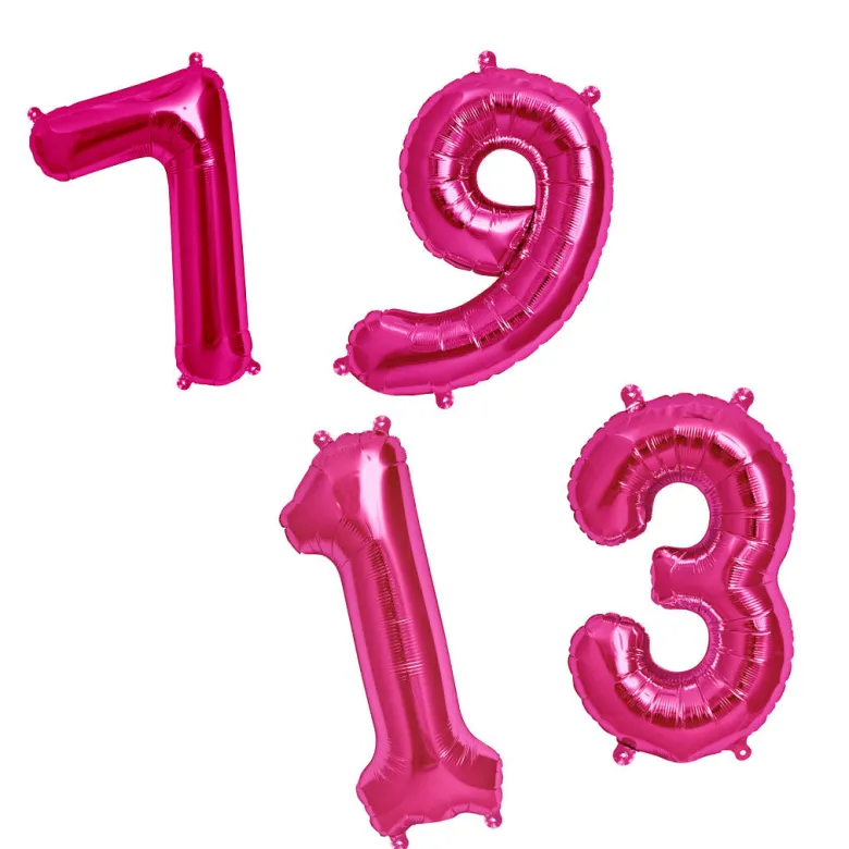 Northstar Balloons, Pink Number Foil Balloons - 0-9