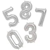 Northstar Balloons, Silver Number Foil Balloons – 0-9