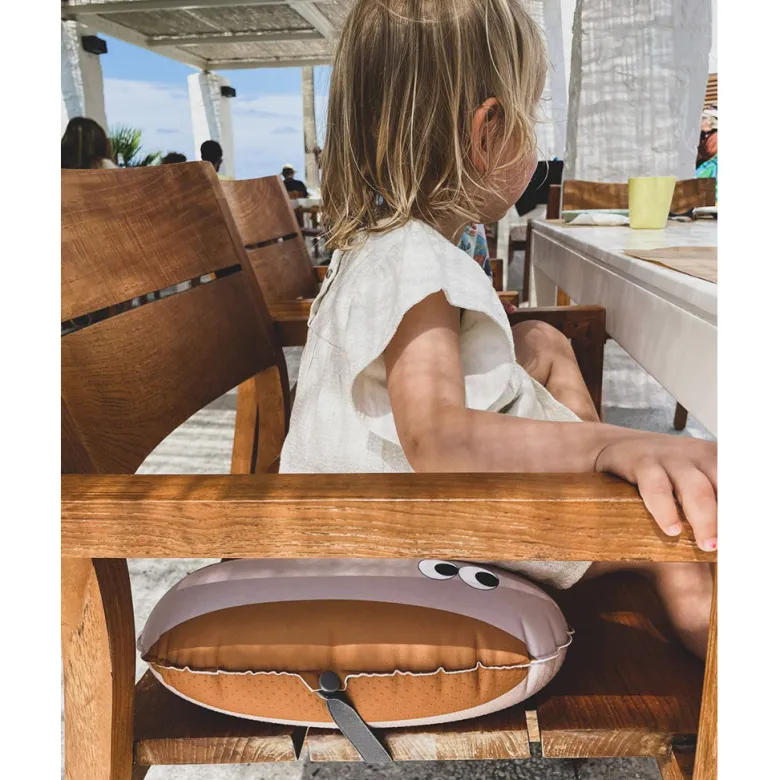 Noui Noui Have a Seat, Inflatable Seat Cushion for Kids - Stripes Nude/Mustard