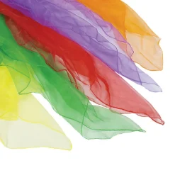 Nylon Scarves for Show Dance, Gymnastics, and Magic - Set of 6