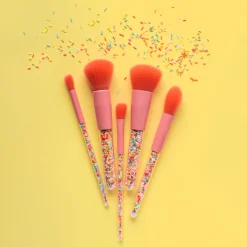 Oh Flossy Sprinkle Makeup Brushes for Kids, Set of 5 Pieces