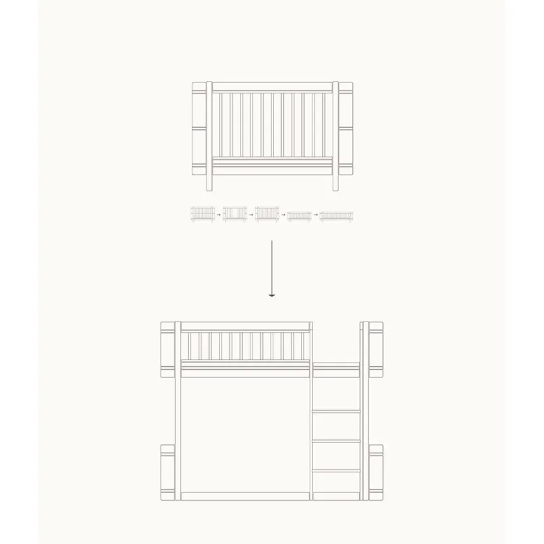 Oliver Furniture, Conversion Kit, from Wood Mini+ Crib Basic to Half-Height Bed - White