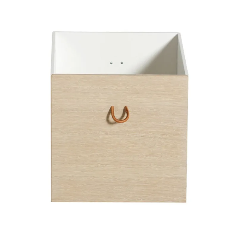 Oliver Furniture Wood Boxes, Oak/White - Set of 3