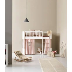 Oliver Furniture Wood Curtain for Original Bunk Bed and Mid-Height Bed, Rose (128 cm)