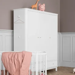 Oliver Furniture Wood klædeskab m 3 døre, hvid - højde 204 cm