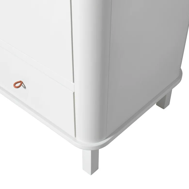 Oliver Furniture Wood klædeskab m 3 døre, hvid - højde 204 cm