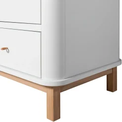 Oliver Furniture Wood klædeskab m 3 døre, hvid/eg - højde 204 cm